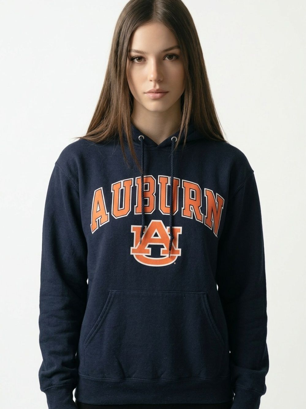 THE VICTORY | AUBURN UNIVERSITY Navy Blue & Orange Hoodie Unisex Size Small